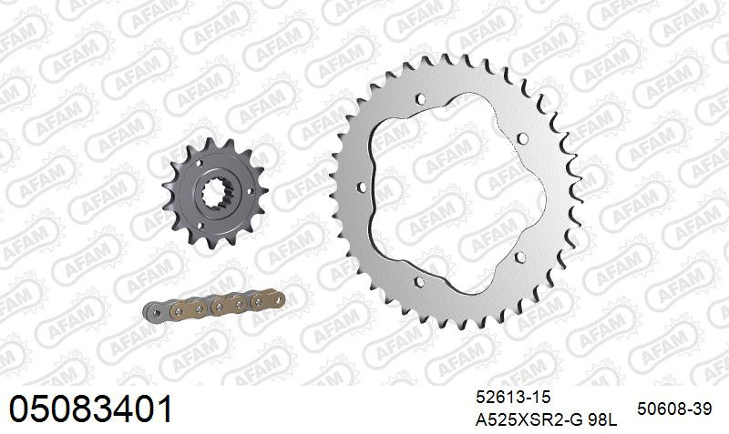 Zestaw napędowy AFAM do DUCATI 848, 848 Evo , 848 Evo Dark, 848 SE Evo Corse (all for sprocket carrier PCD2)