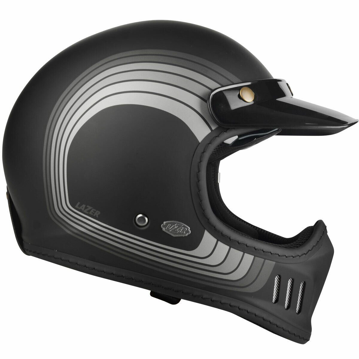 Kask Motocyklowy LAZER Cross TT Line (kol. Czarny - Szary - Matowy)
