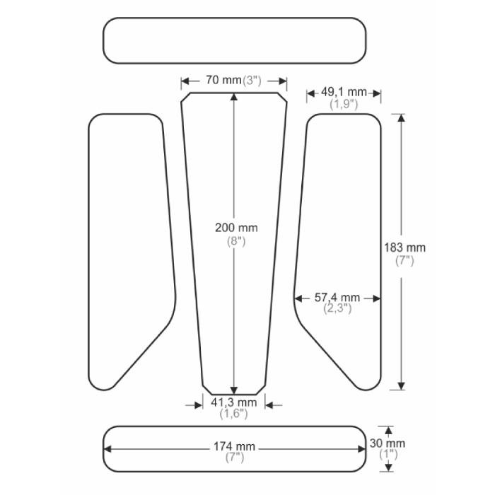 ONEDESIGN Grip Boczny HDR Uniwersalny Kit medium transparentny