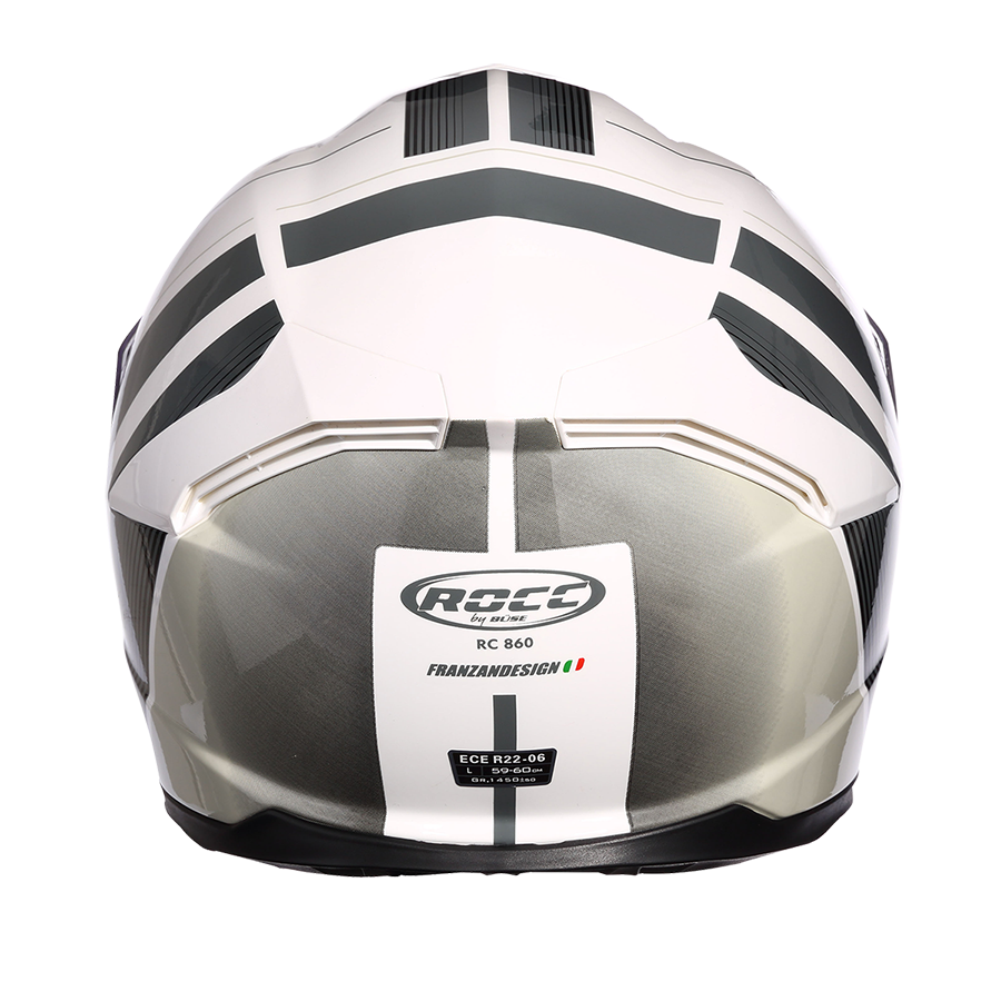 Kask motocyklowy ROCC 862 biało-czarny