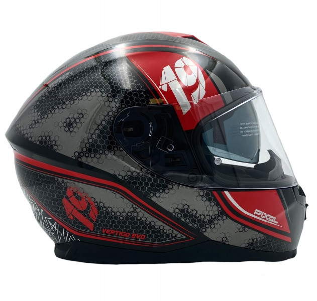 Kask Motocyklowy LAZER VERTIGO EVO Pixel Dark (kol. Czarny - Czerwony)