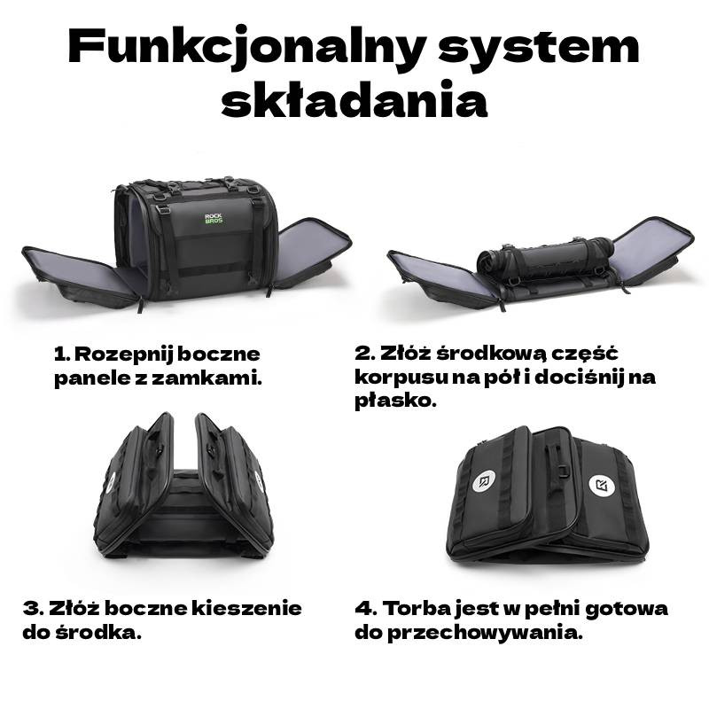 Torba motocyklowa 43-50L - wodoodporna i składana torba wyprawowa ROCKBROS 3014009201