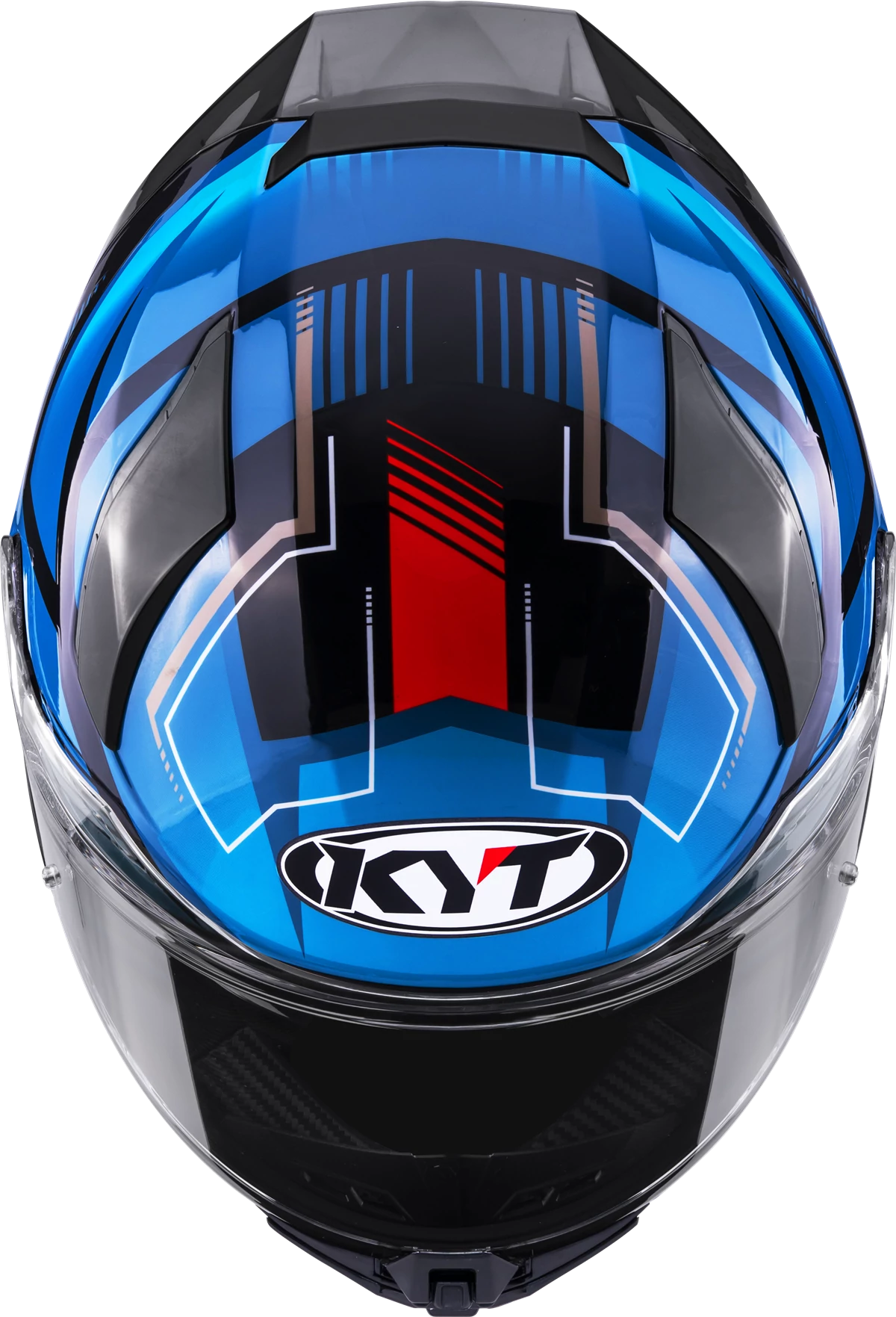 Kask motocyklowy KYT R2R PARSEC CZARNY/NIEBIESKI/CZERWONY E06