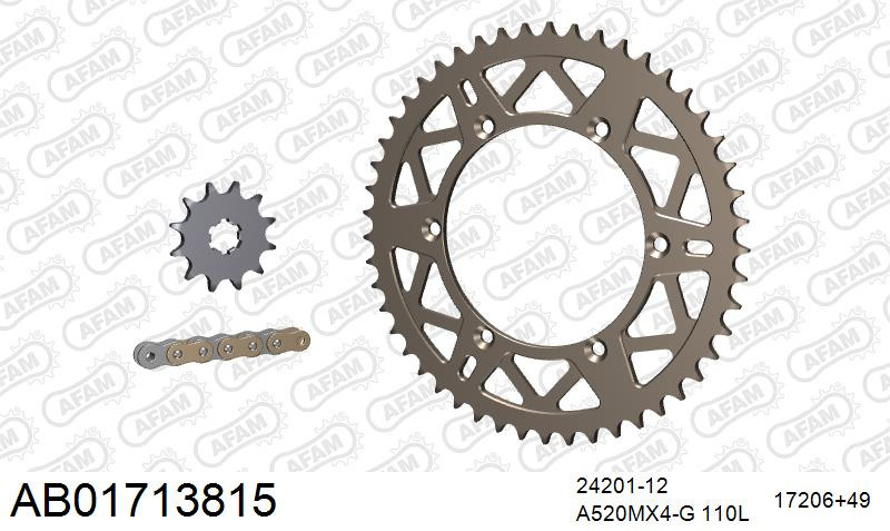 Zestaw napędowy AFAM do KAWASAKI KX 125 L2,L3,L4