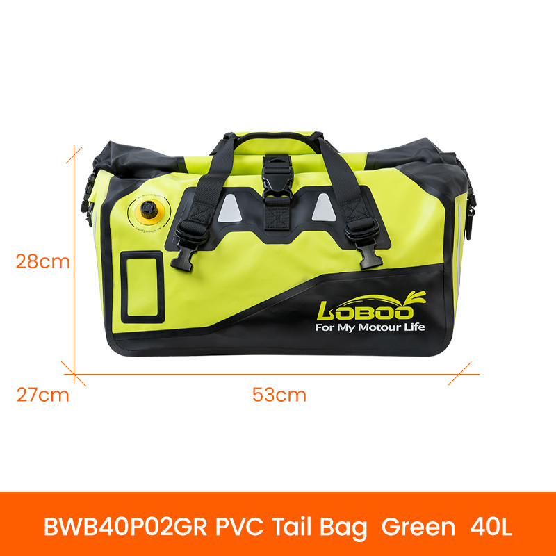 LOBOO Torba motocyklowa PVC fluo 40L (z kieszenią separacyjną na mokre rzeczy)