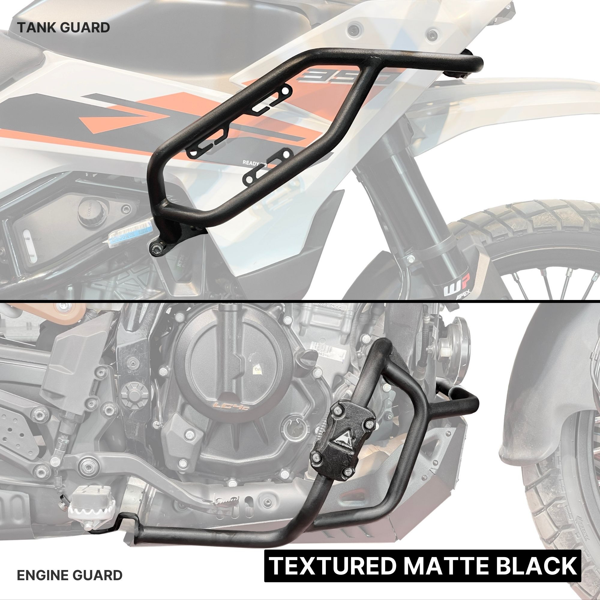 Gmole ochronne / Crashbary do KTM 390 ADVENTURE 2025-26 BLACK MAT czarny mat - komplet