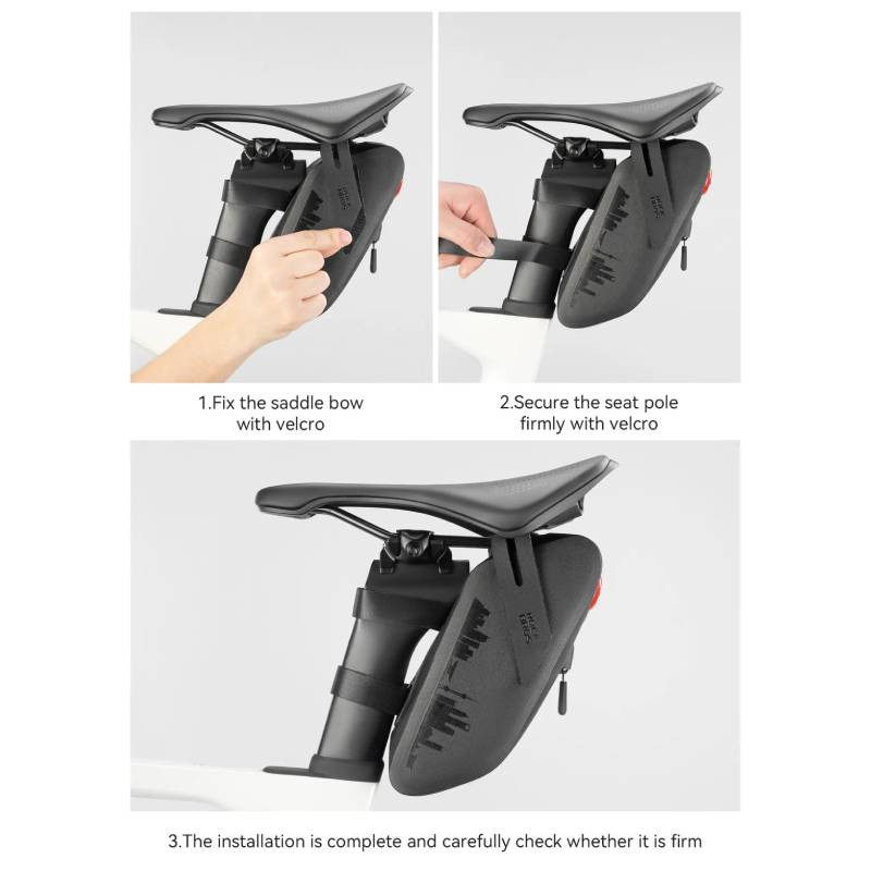 Sakwa podsiodłowa, torba rowerowa z tylną lampką LED Rockbros 30130088