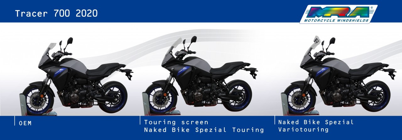 Szyba motocyklowa MRA YAMAHA TRACER 700 2020-, forma TM, czarna