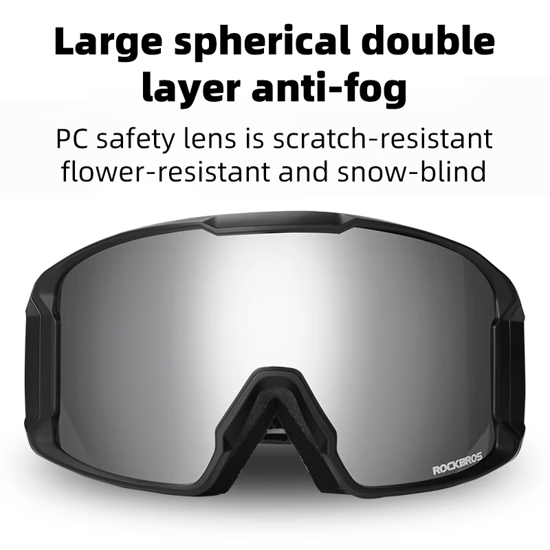 Gogle narciarskie/ snowboardowe sferyczne soczewki UV400 ROCKBROS (10095)