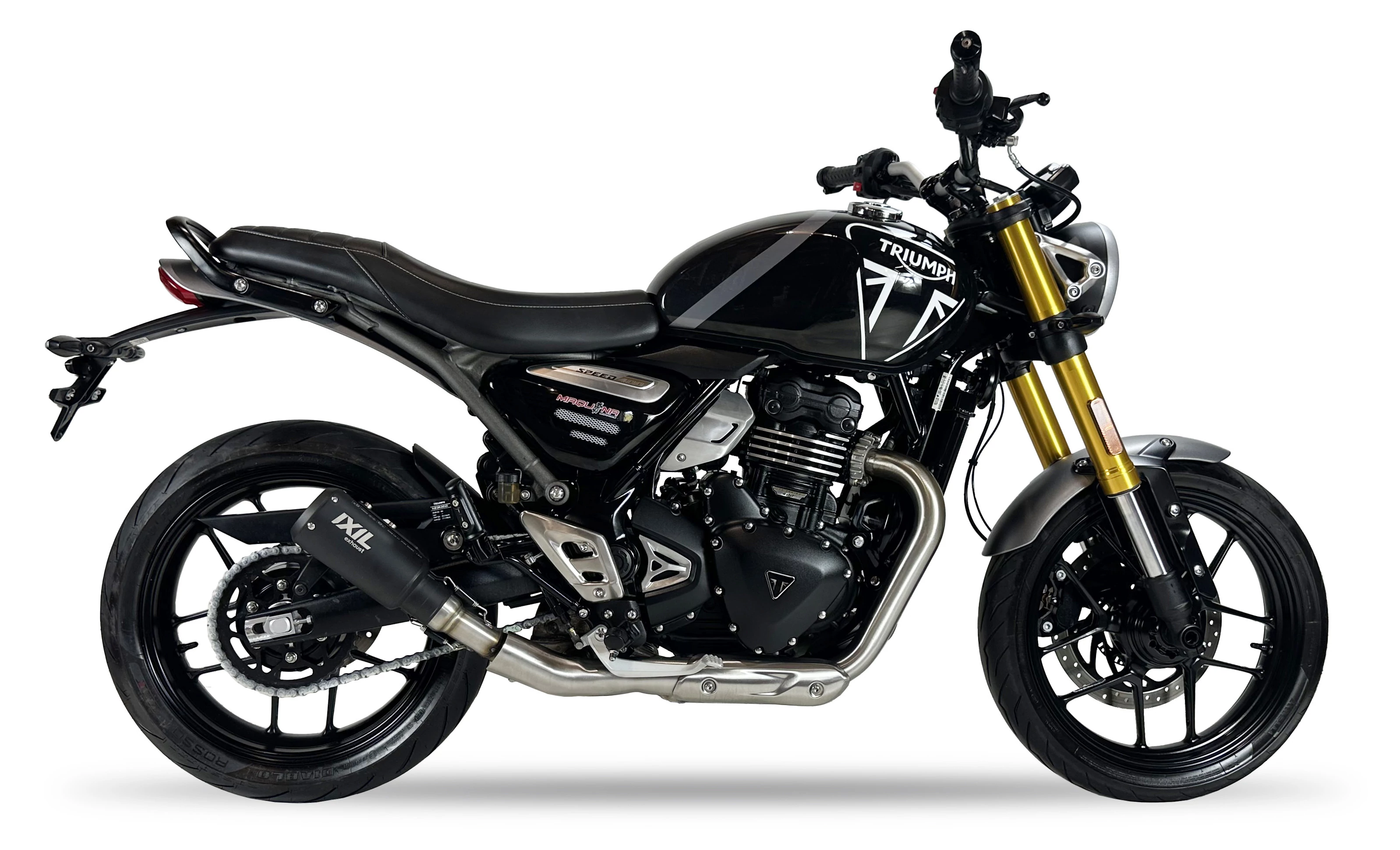 IXIL Tłumik TRIUMPH SPEED 400 / SCR 400 X / SCR 400 XC (T010 / T0B0) typ RB SLIP ON - RACE XTREM BLACK (Homologacja)