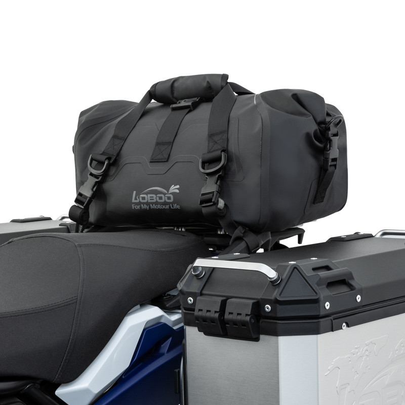 LOBOO Torba motocyklowa PVC szara 20L, magnetyczne zapięcie, wodoodporna
