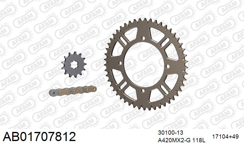 Zestaw napędowy AFAM do KAWASAKI KX 80 L3,R1,R2,R3,R4,R5,R6,R7