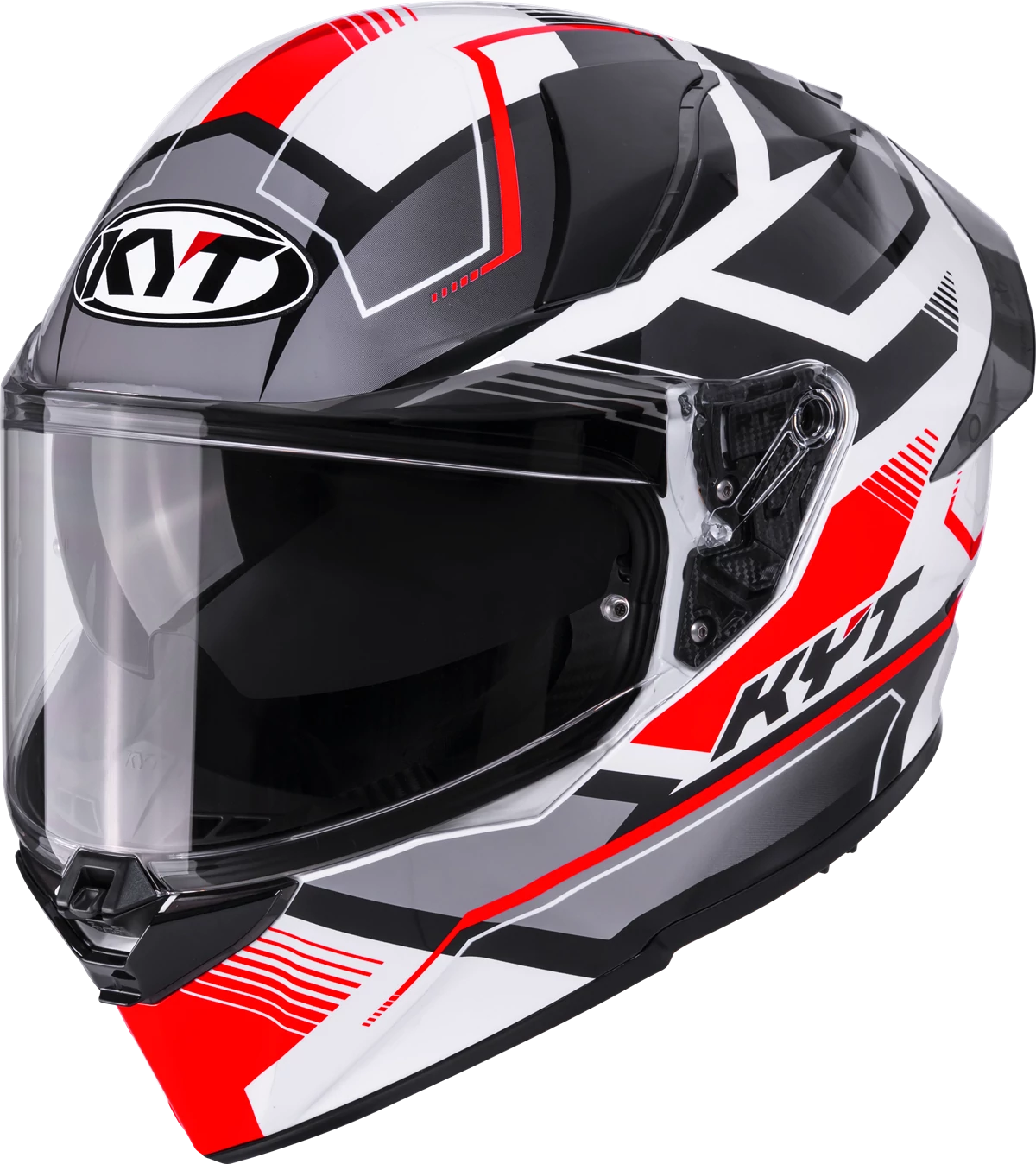 Kask motocyklowy KYT R2R PARSEC BIAŁY/CZERWONY E06