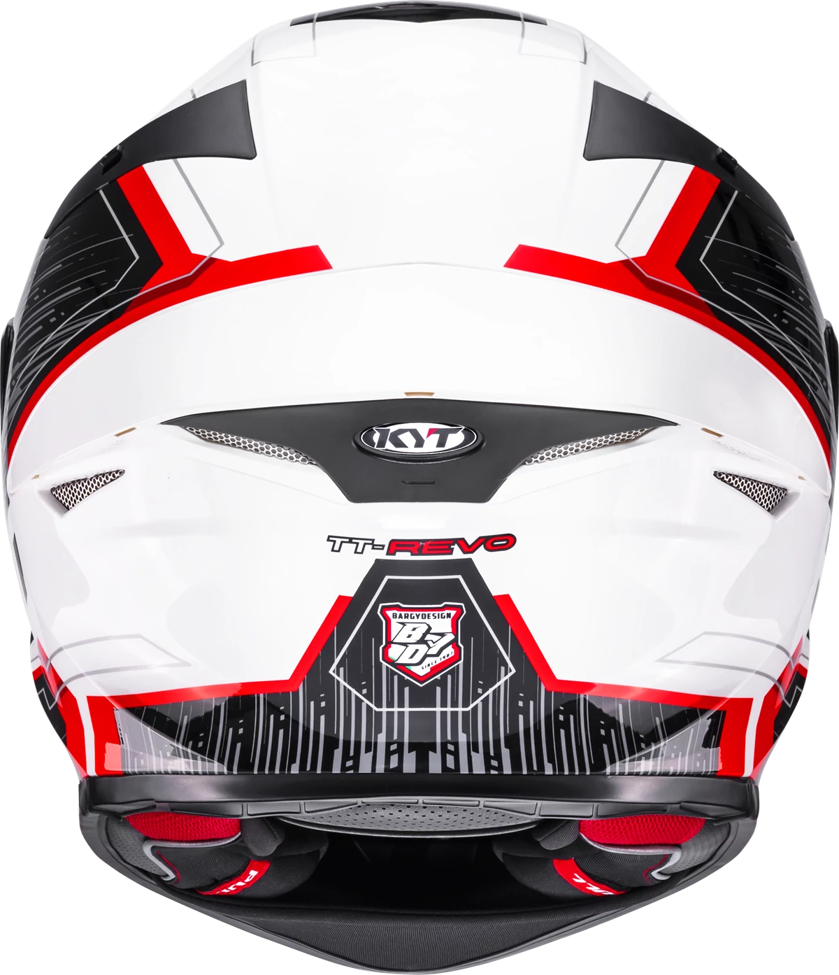 Kask motocyklowy KYT TT-REVO SPEEDING BIAŁY/CZERWONY E06