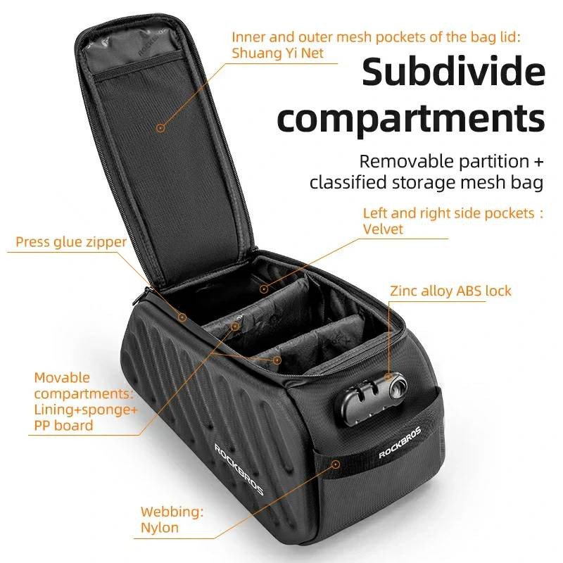Sakwa, torba rowerowa na bagażnik Hard Shell EVA 30140104001 ROCKBROS wodoodporna 7,5 l