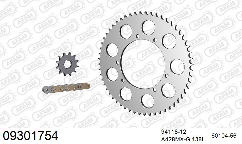 Zestaw napędowy AFAM do HM-HONDA CRE 50 Baja, CRE 50 Six, CRE 50 Six-Baja, CRE 50 Six-Baja-Derapage