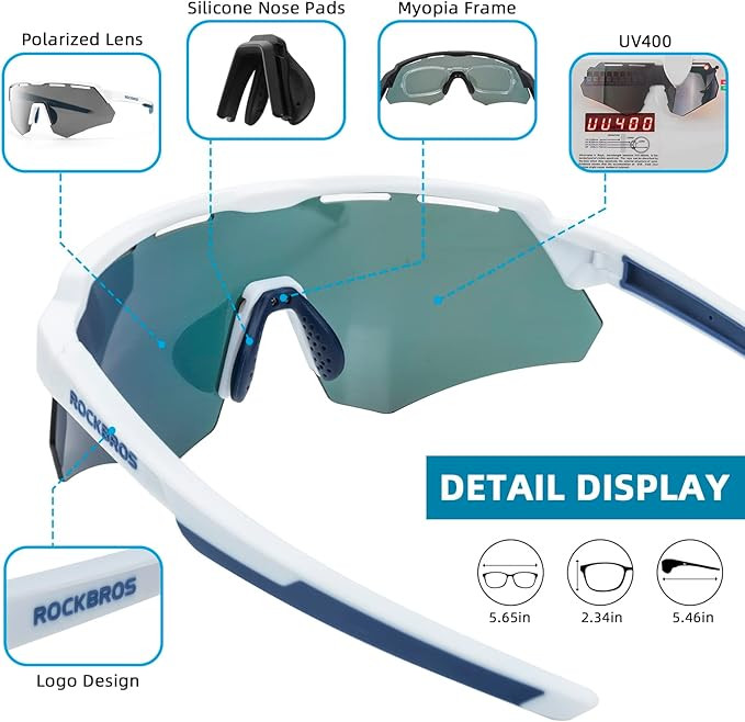 Okulary rowerowe / sportowe z polaryzacją, wymienne soczewki UV400 ROCKBROS 14210006001