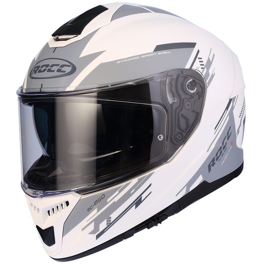 Kask motocyklowy ROCC 861 czarno-biały