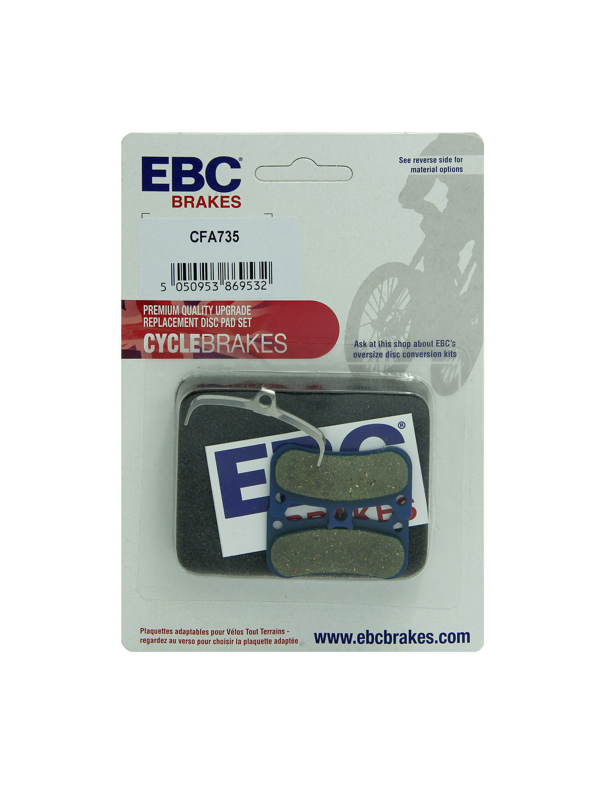CFA735 - Klocki hamulcowe rowerowe (organiczne) EBC Brakes