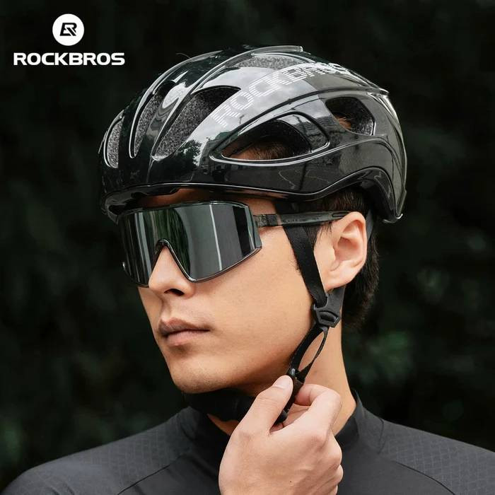 Kask rowerowy dla dorosłych (58-62 cm) czarny lśniący, połysk ionic+ ROCKBROS 100049001