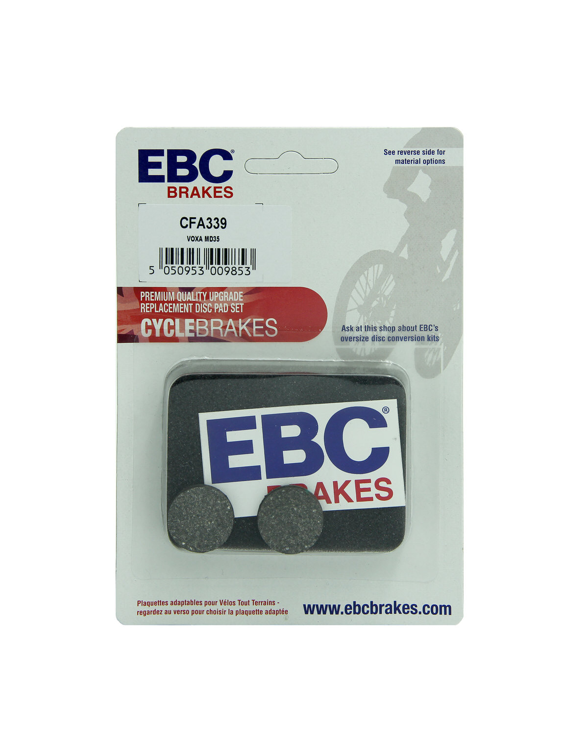 CFA339 - Klocki hamulcowe rowerowe (organiczne) EBC Brakes