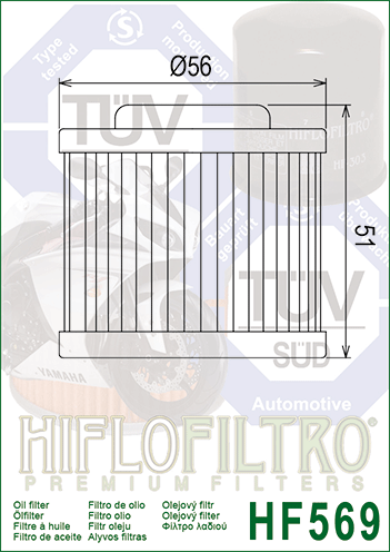 FILTR OLEJU HIFLO HF569 MV AUGUSTA
