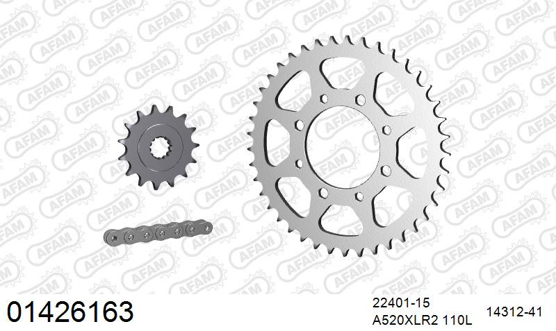 Zestaw napędowy AFAM do SUZUKI GZ 250 X,Y,K1, GZ 250 Marauder K2,K3,K4,K5,K6,K7,K8