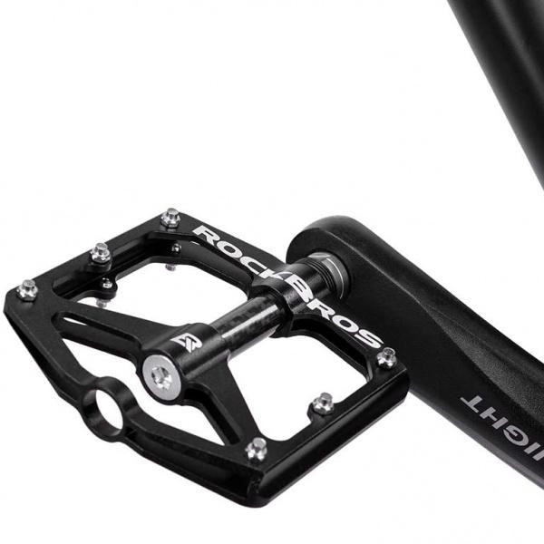 Pedały rowerowe aluminiowe z pinami czarne Rockbros 2017-12EBK