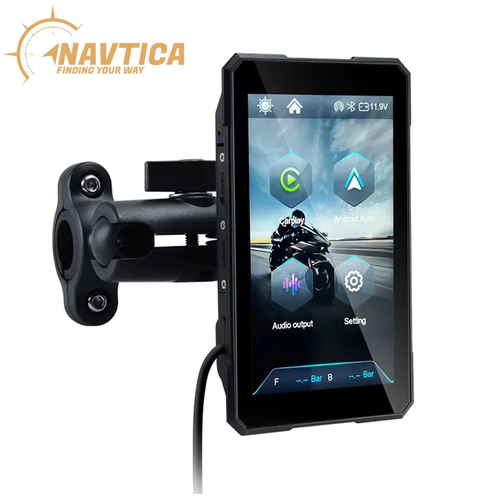 Ekran nawigacyjny NAVTICA Saturn 5' do motocykla Android Auto / Apple CarPlay