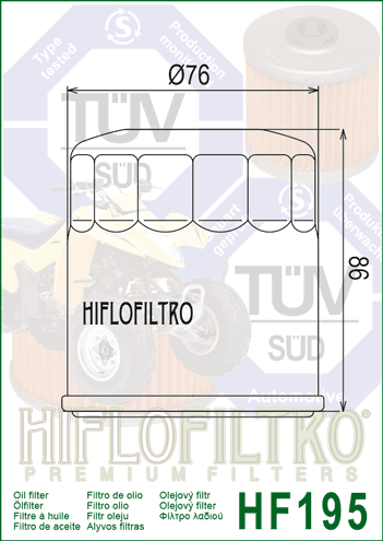FILTR OLEJU HIFLO HF195 POLARIS 1500 RANGER HD NSTR