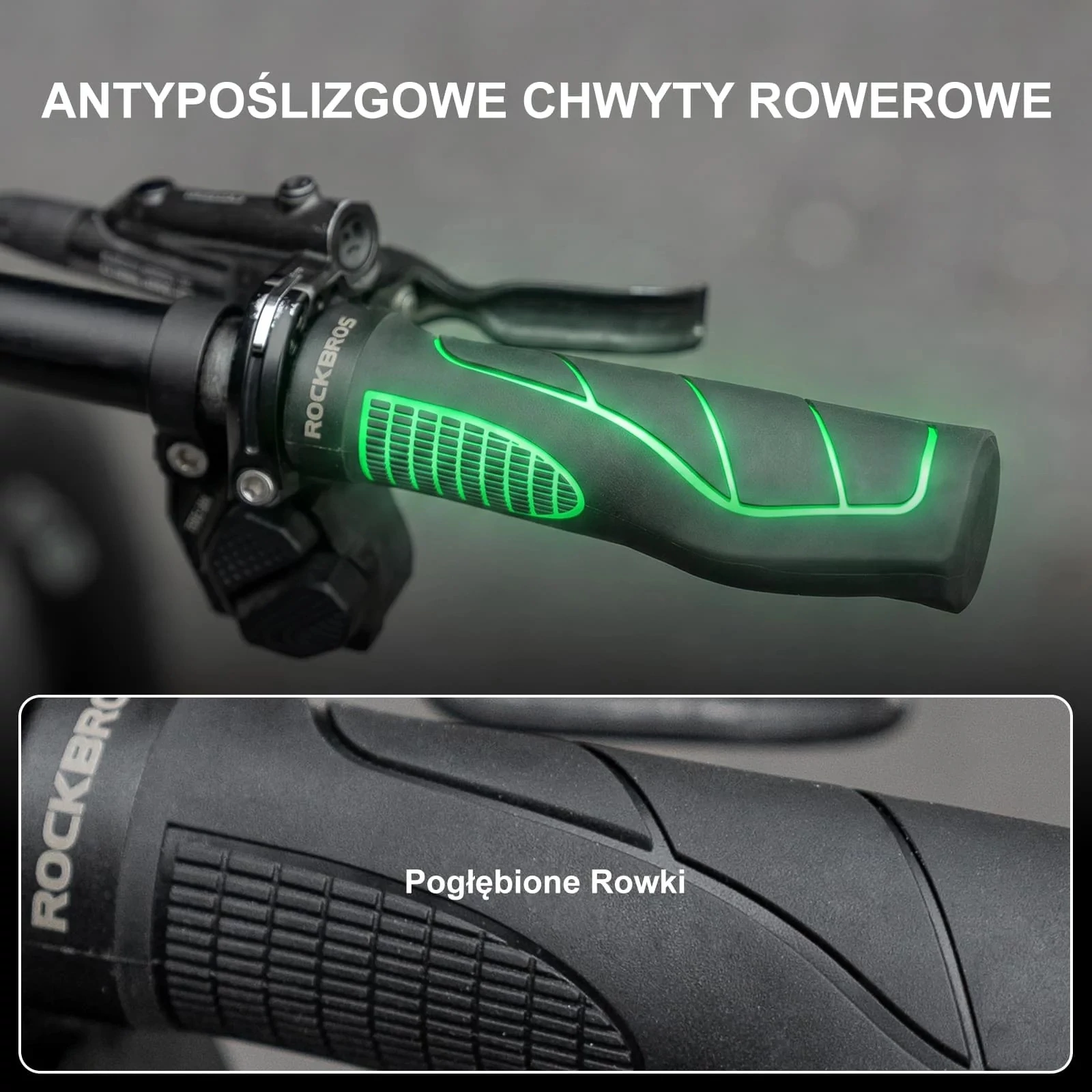 Chwyty rowerowe ergonomiczne rączki gripy Rockbros 22,2 mm kierownicy