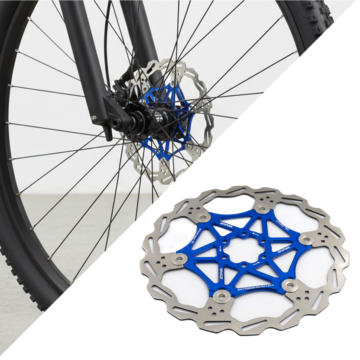 Pływająca tarcza hamulcowa 203 mm WAKE MTB niebieska