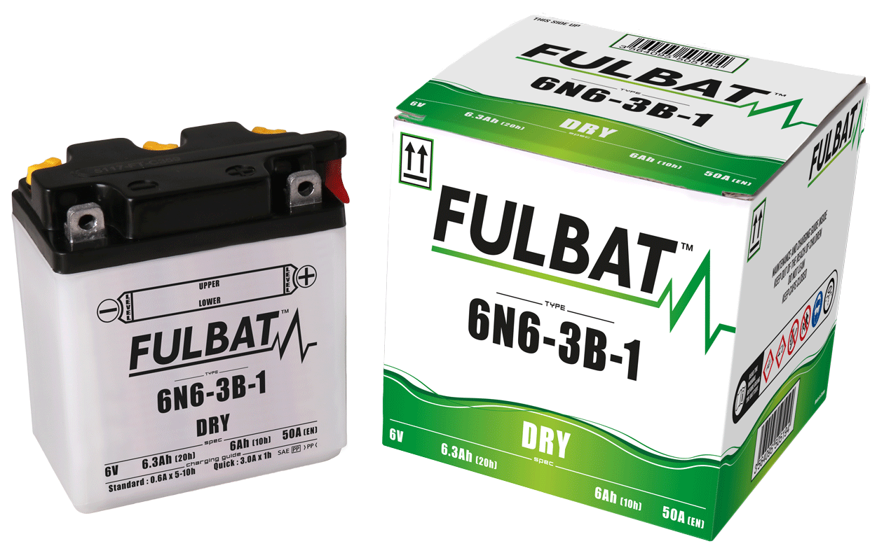 Akumulator FULBAT FUL DRY - 6N6-3B-1 (suchy, obsługowy, kwas w zestawie)