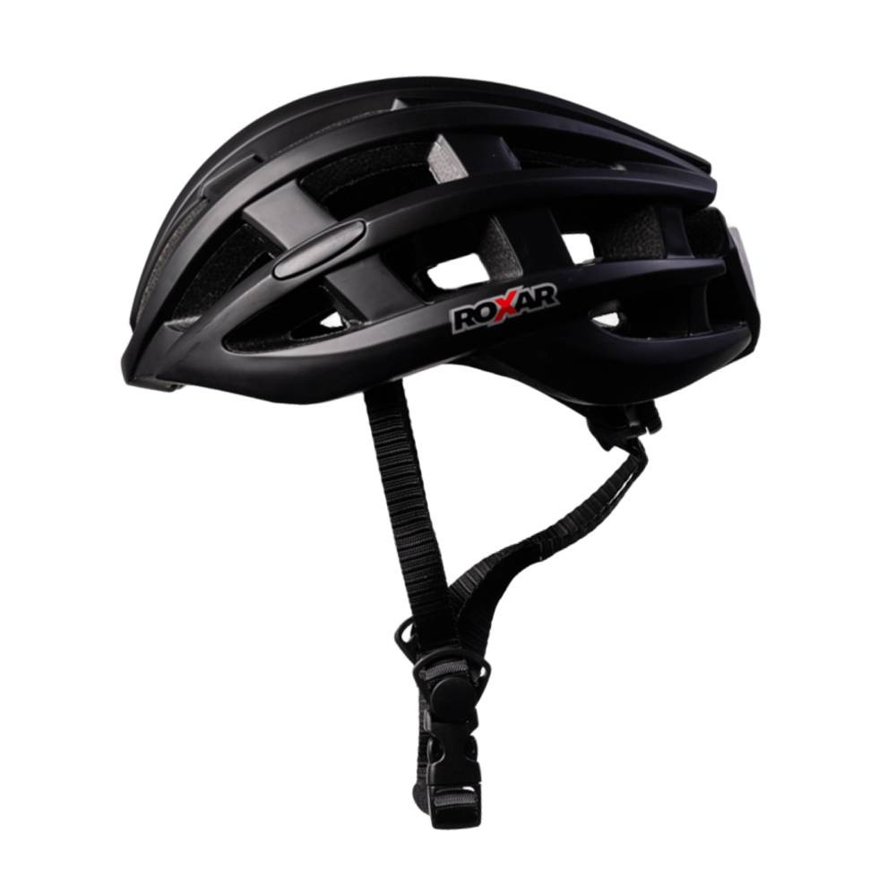 Kask rowerowy miejski / szosowy ROXAR STREET czarny matowy z wbudowaną lampką
