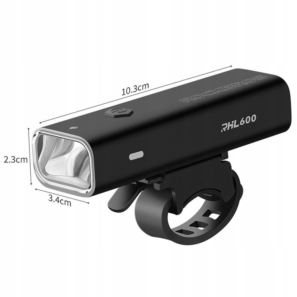 Lampka rowerowa przednia Rockbros RHL600 LED USB 600LM IPX6
