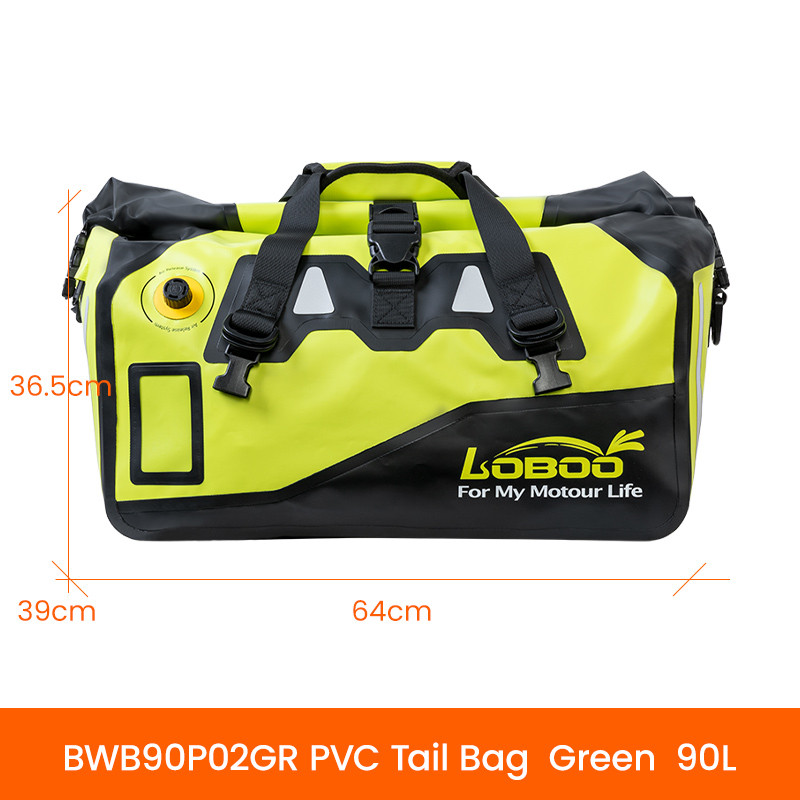 LOBOO Torba motocyklowa PVC fluo 90L (z kieszenią separacyjną na mokre rzeczy)