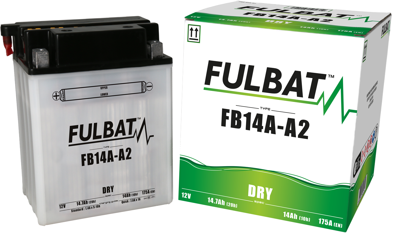 Akumulator FULBAT FUL DRY - FB14A-A2 / YB14A-A2 (suchy, obsługowy, kwas w zestawie)