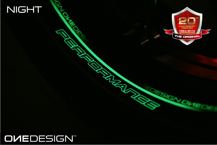 ONEDESIGN zestaw 8 naklejek z mikro bąbelkami Perfomance niebieskie fluo
