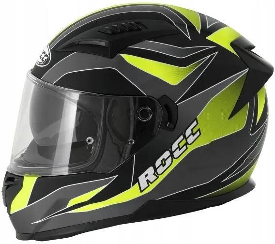 Kask motocyklowy ROCC 333 matowo-szary/neonowy