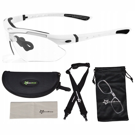 Okulary rowerowe / sportowe fotochrom ROCKBROS UV400 białe(10142)