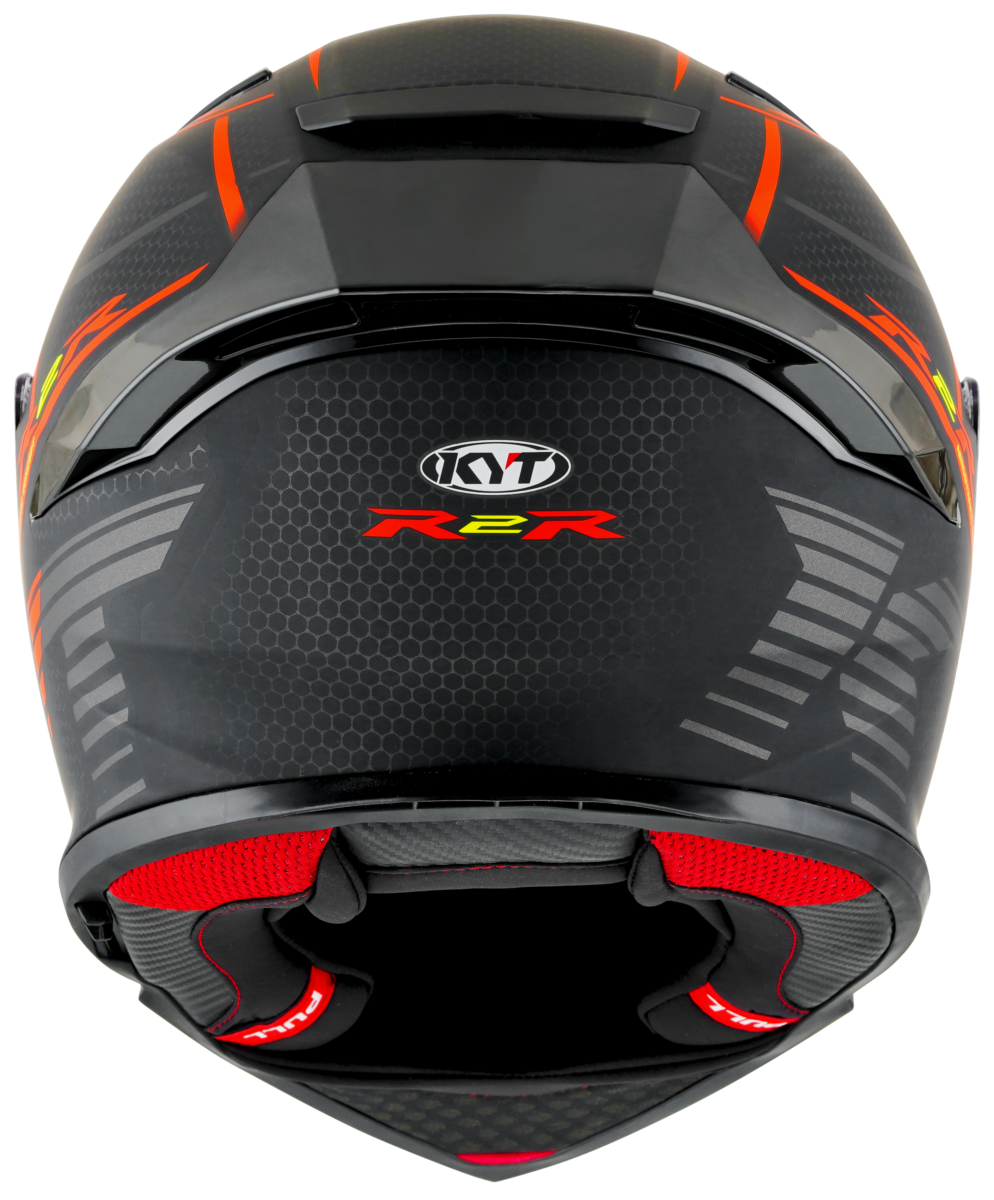 Kask Motocyklowy KYT R2R CONCEPT matowy czarny/czerwony ECE/ONU 22-06