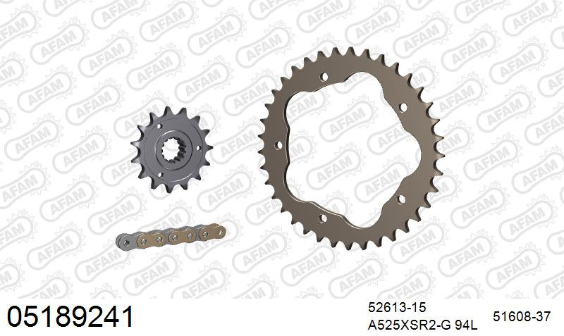 Zestaw napędowy AFAM do DUCATI 996 R, 998 Matrix, 998 Monoposto-Biposto , 998 R, 998 S (all for sprocket carrier PCD1)