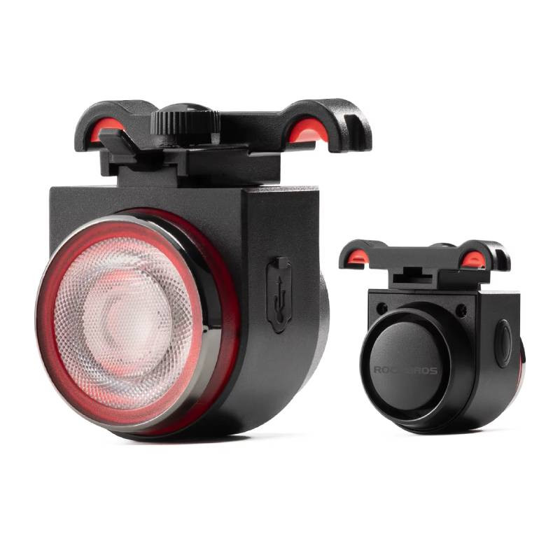 Lampka tylna rowerowa LED z alarmem i klaksonem – antykradzieżowa Rockbros A8 PRO
