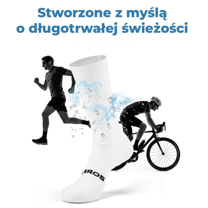 Skarpety kolarskie kompresyjne do połowy łydki ROCKBROS YDWZ001 (490061006) białe