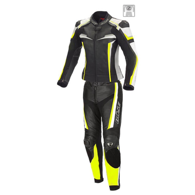 Kombinezon motocyklowy damski BUSE Mille czarno-neonowy żółty 102008