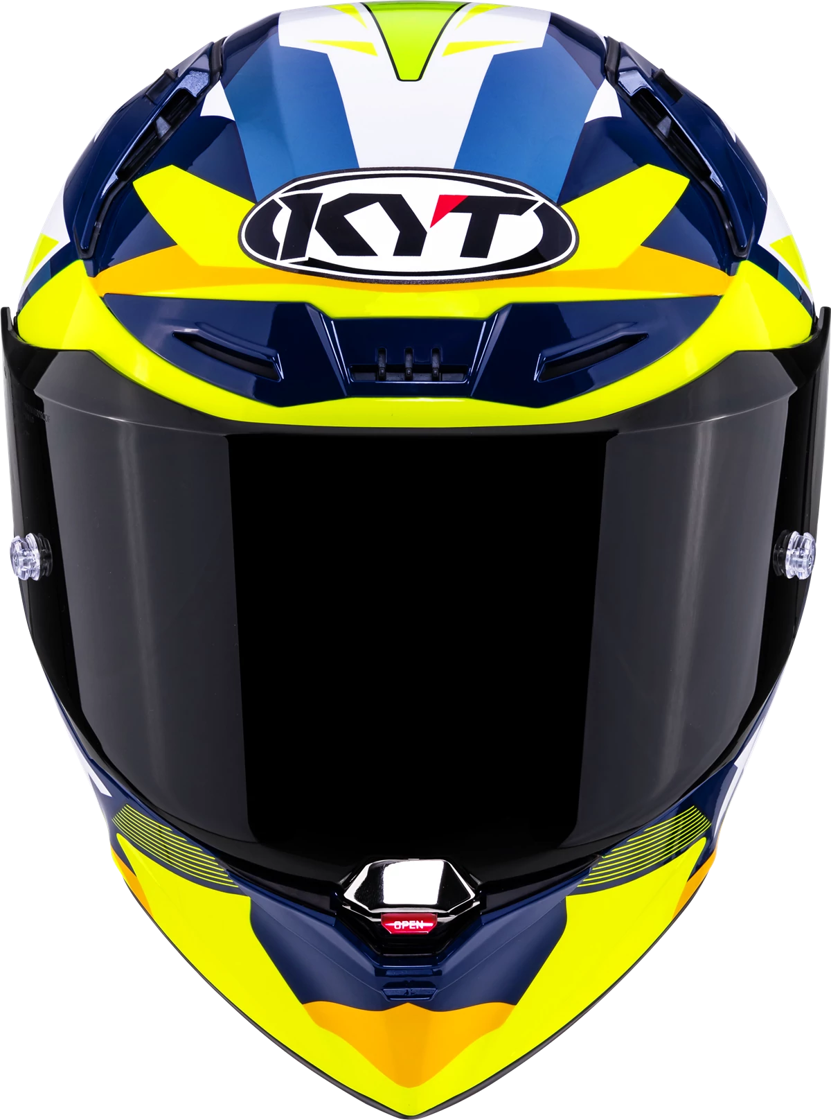 Kask motocyklowy KYT R1R DIAMOND NIEBIESKI/ŻÓŁTY E06