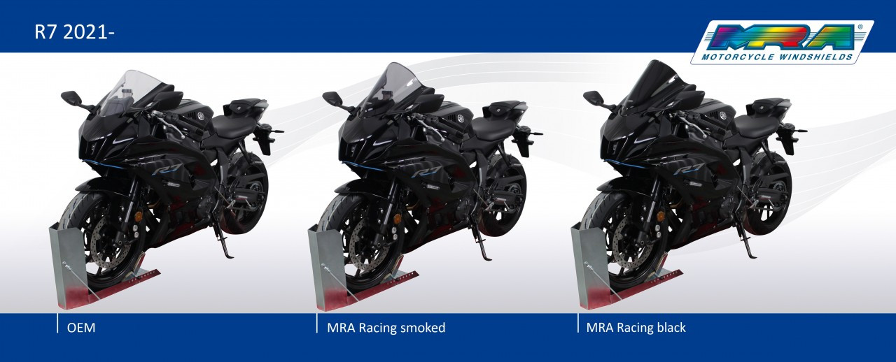 Szyba motocyklowa MRA YAMAHA YZF R7 2021-, forma R, przyciemniana