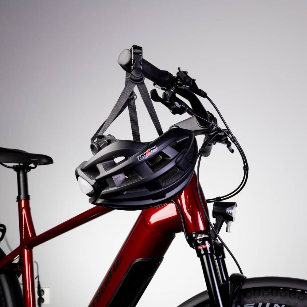 Kask rowerowy miejski / szosowy ROXAR STREET czarny matowy z wbudowaną lampką