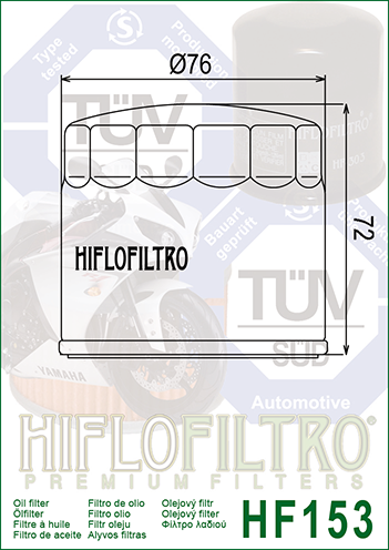 FILTR OLEJU HIFLO HF153 DUCATI MONSTER ST/GT/MULTISTRADA