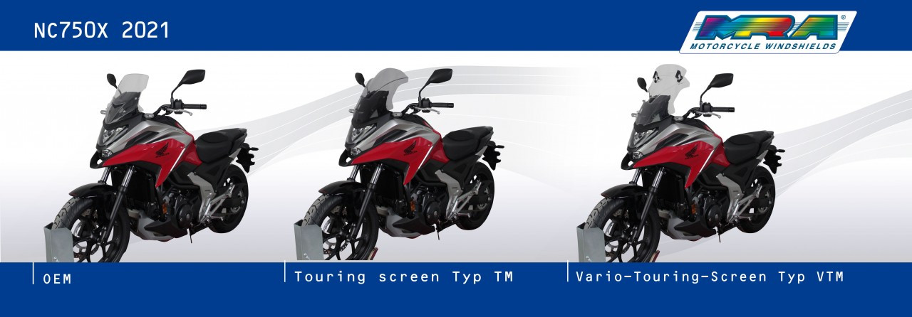 Szyba motocyklowa MRA HONDA NC 750 X 2021-2024, forma TM, czarna